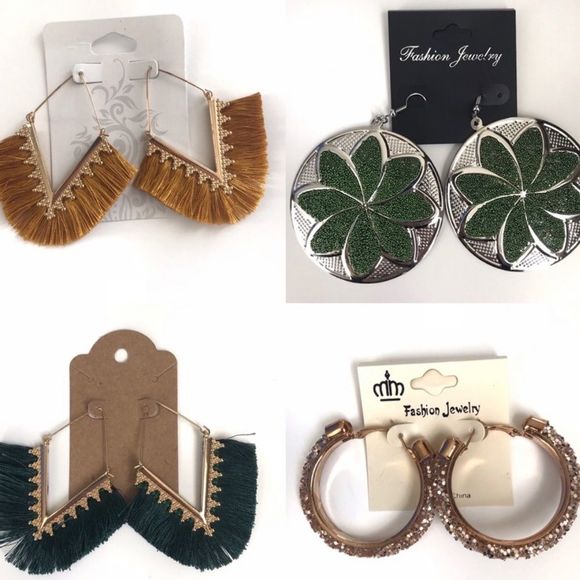 SALE! 4 Pairs Fashion Earrings - Picture 1 of 5